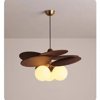ASSURY Modern Wood and Metal Natural Style Ceiling Light – view 2