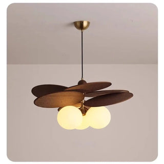 ASSURY Modern Wood and Metal Natural Style Ceiling Light – view 5