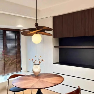 ASSURY Modern Wood and Metal Natural Style Ceiling Light – view 1