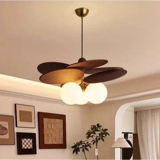 ASSURY Modern Wood and Metal Natural Style Ceiling Light – view 6
