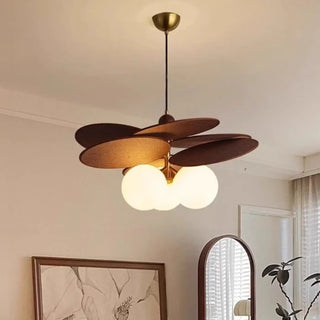 ASSURY Modern Wood and Metal Natural Style Ceiling Light – view 3