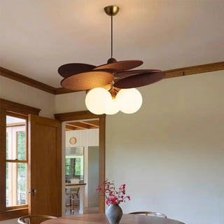 ASSURY Modern Wood and Metal Natural Style Ceiling Light – view 4