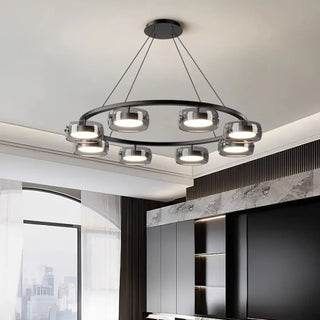 LUNEAU Modern Black Ring LED Spot Ceiling Light – view 1