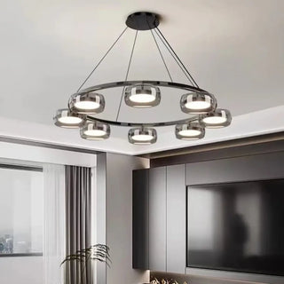 LUNEAU Modern Black Ring LED Spot Ceiling Light – view 3