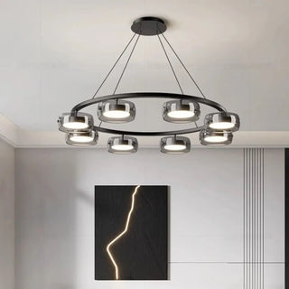 LUNEAU Modern Black Ring LED Spot Ceiling Light – view 4