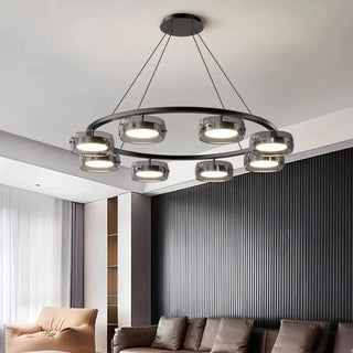 LUNEAU Modern Black Ring LED Spot Ceiling Light – view 2