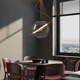 DARONTE Modern Golden Pendant Ceiling Light with Transparent Globe – view 1