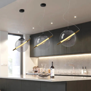 DARONTE Modern Golden Pendant Ceiling Light with Transparent Globe – view 5