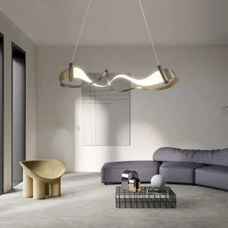 NDRAXI Modern Wavy Gilded Metal Ceiling Light – view 3