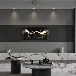 NDRAXI Modern Wavy Gilded Metal Ceiling Light – view 2