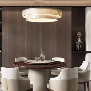 BETINAS Modern Round Beige Fabric Ceiling Light – view 3