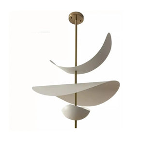 Elegant white sculptural pendant ceiling lamp, modern designer hanging light