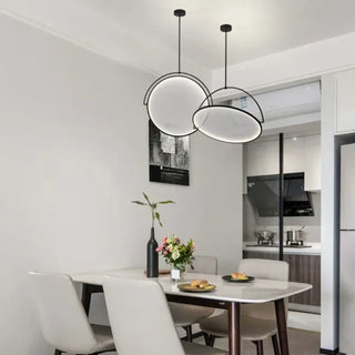 RALMI Modern Sculptural Circle Black Ceiling Light – view 1