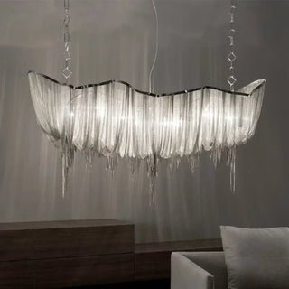 ARGINA Modern Metallic Silver Wires Ceiling Light – view 3