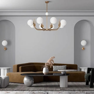 Designer white glass globe pendant lamp, modern suspension ceiling hanging light