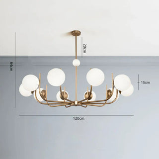 Suspension Moderne | Luminaire Suspendu Élégant avec Globes en Verre Blanc