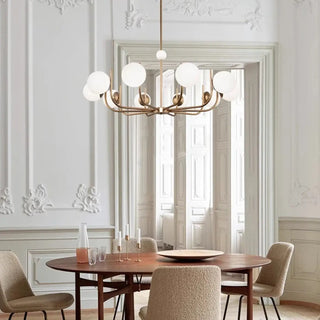 White glass globe suspension pendant light, modern elegant ceiling fixture