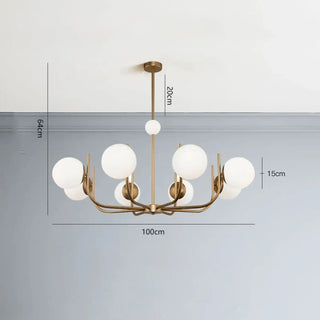Suspension Moderne | Luminaire Suspendu Élégant avec Globes en Verre Blanc