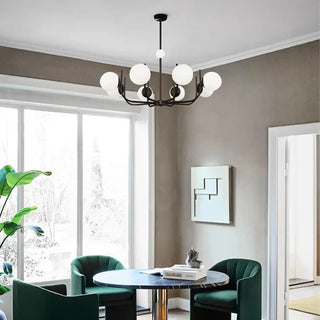 Modern pendant light, elegant white glass globes suspension ceiling fixture