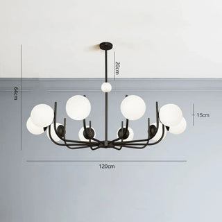 Suspension Moderne | Luminaire Suspendu Élégant avec Globes en Verre Blanc
