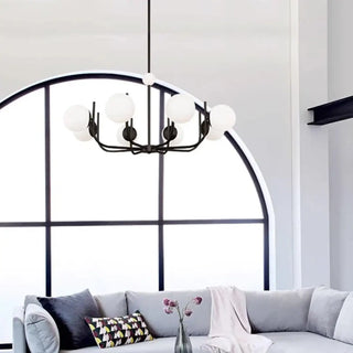 Elegant white glass globe pendant lamp, modern suspension ceiling hanging light