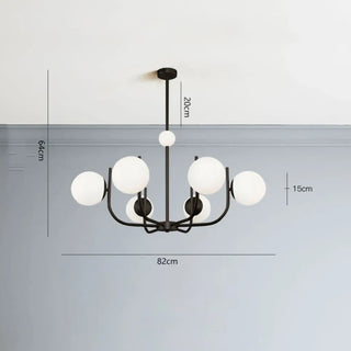White glass globe ceiling pendant lamp, modern elegant suspension hanging light