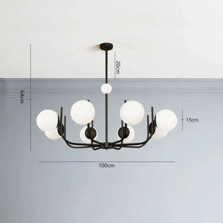 Suspension Moderne | Luminaire Suspendu Élégant avec Globes en Verre Blanc