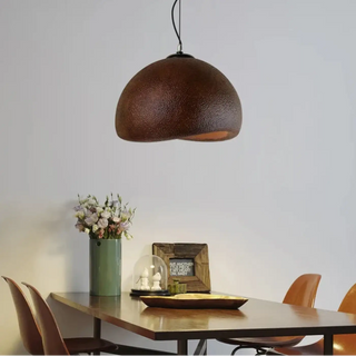 Contemporary pendant light in home setting, modern stylish hanging ceiling lamp