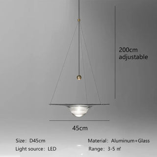 Suspension moderne – Suspension LED avec verre et aluminium, installation facile