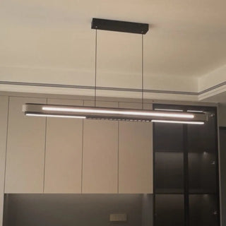 Modern LED pendant light, sleek suspension design, energy efficient ceiling fixture