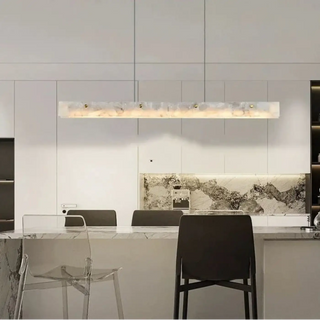 Marble pendant lamp, natural stone design, soft diffused ceiling hanging light