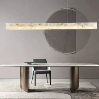 Designer natural marble pendant, soft diffused glow hanging ceiling fixture