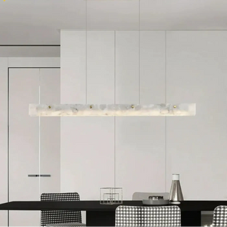 Modern marble pendant ceiling light, natural stone soft diffused illumination