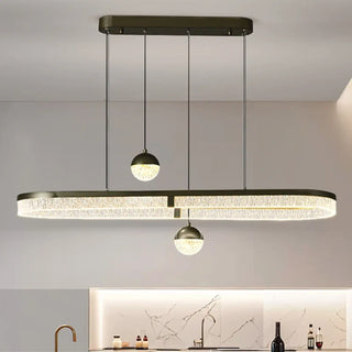 JOELINA Modern Oval Crystal Ball Ceiling Light – view 1