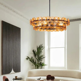 KNOTED Modern Round Glass Disc Ceiling Light – view 1