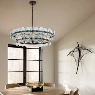 KNOTED Modern Round Glass Disc Ceiling Light – view 7