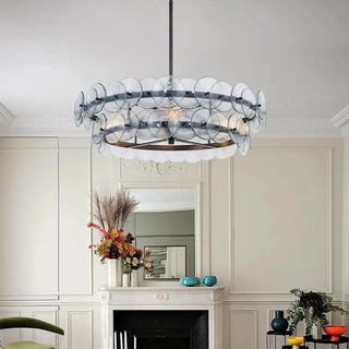 KNOTED Modern Round Glass Disc Ceiling Light – view 6
