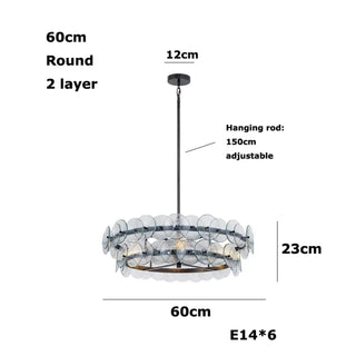 KNOTED Modern Round Glass Disc Ceiling Light – view 3