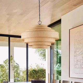 MORONA Modern Natural Rattan Elegant Ceiling Light – view 2