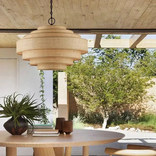 MORONA Modern Natural Rattan Elegant Ceiling Light – view 6
