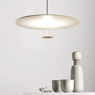 Designer flat disc pendant lamp, acrylic diffuser modern dining room ceiling light