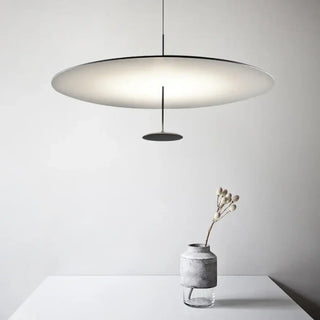 Modern flat disc pendant light, acrylic diffuser stylish dining room ceiling fixture