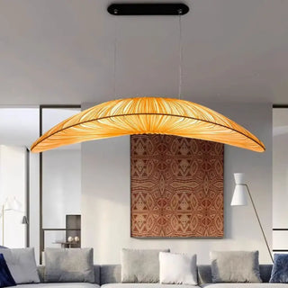 PLIGED Modern Fabric Beige Elongated Unique Ceiling Light – view 1