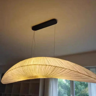PLIGED Modern Fabric Beige Elongated Unique Ceiling Light – view 7