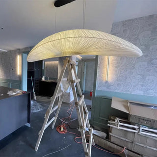 PLIGED Modern Fabric Beige Elongated Unique Ceiling Light – view 8