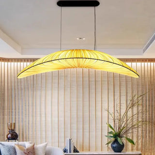 PLIGED Modern Fabric Beige Elongated Unique Ceiling Light – view 2