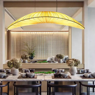 PLIGED Modern Fabric Beige Elongated Unique Ceiling Light – view 4