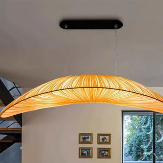 PLIGED Modern Fabric Beige Elongated Unique Ceiling Light – view 6