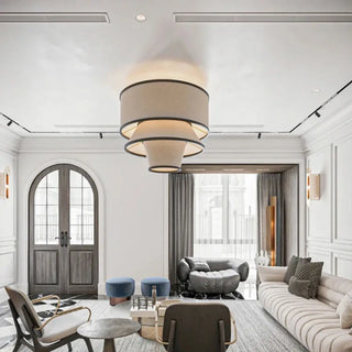 LUSSI Modern Elegant Beige Fabric Ceiling Light – view 4