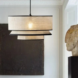 FOUROS Modern Beige Fabric Elegant Ceiling Light – view 2